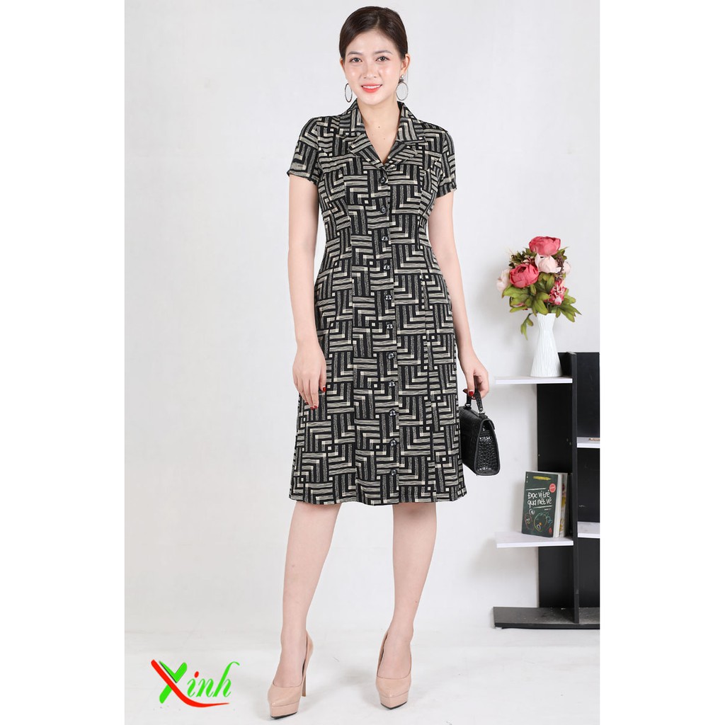 Đầm cổ vest khối ThoiTrangXinh DL692