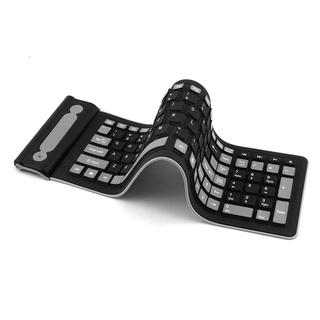 DIGIBLUSKY Bàn phím không dây 2.4G 107 phím Bàn phím chống nước tắt tiếng bằng silicon mềm có thể gập lại