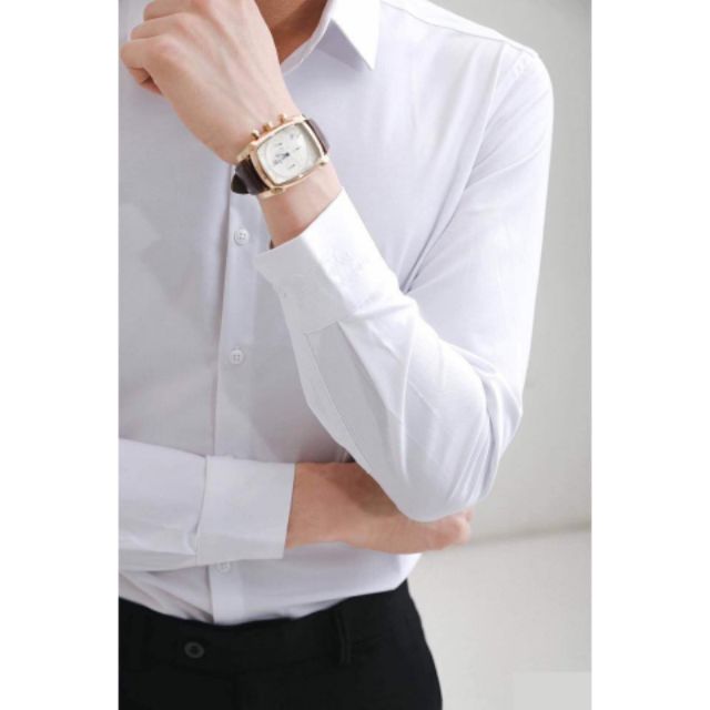 Sơ mi trắng soái ca vải lụa thái cao cấp ,không nhăn, không xù, bao đẹp - SM43 | BigBuy360 - bigbuy360.vn