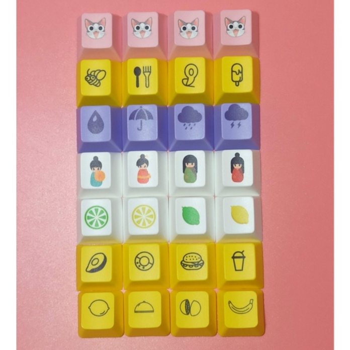 Bộ 4 Nút Bàn Phím Cơ PBT Hình Anime Dễ Thương Độc Đáo R4