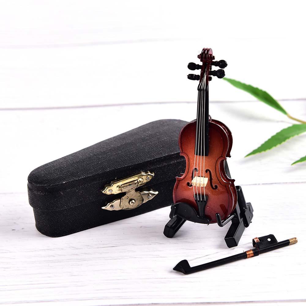 Mô Hình Đàn Violin Bằng Nhựa Resin Thủ Công Kèm Giá Đỡ Và Vỏ Bọc Trang Trí Nhà Cửa