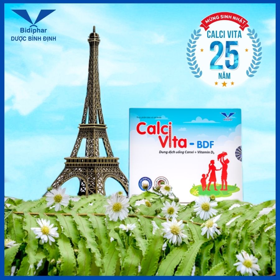 Calci Vita - BDF 10ml - Ống Uống Bổ Sung Canxi Cho Người Loãng Xương, Phụ Nữ Mang Thai