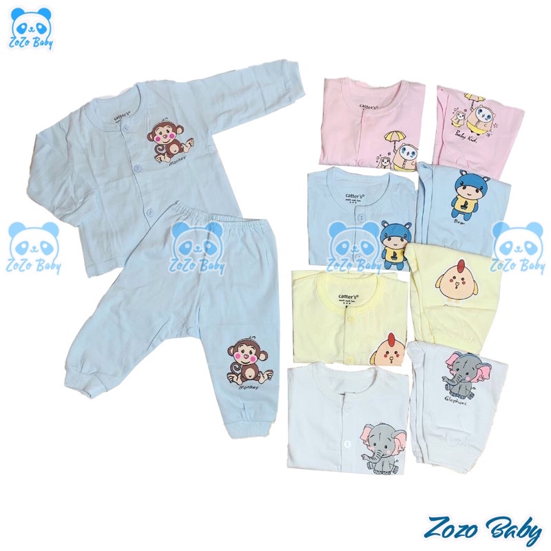 Bộ quần áo sơ sinh Cảter’s cotton cài khuy giữacho bé trai/bé gái-zozobaby