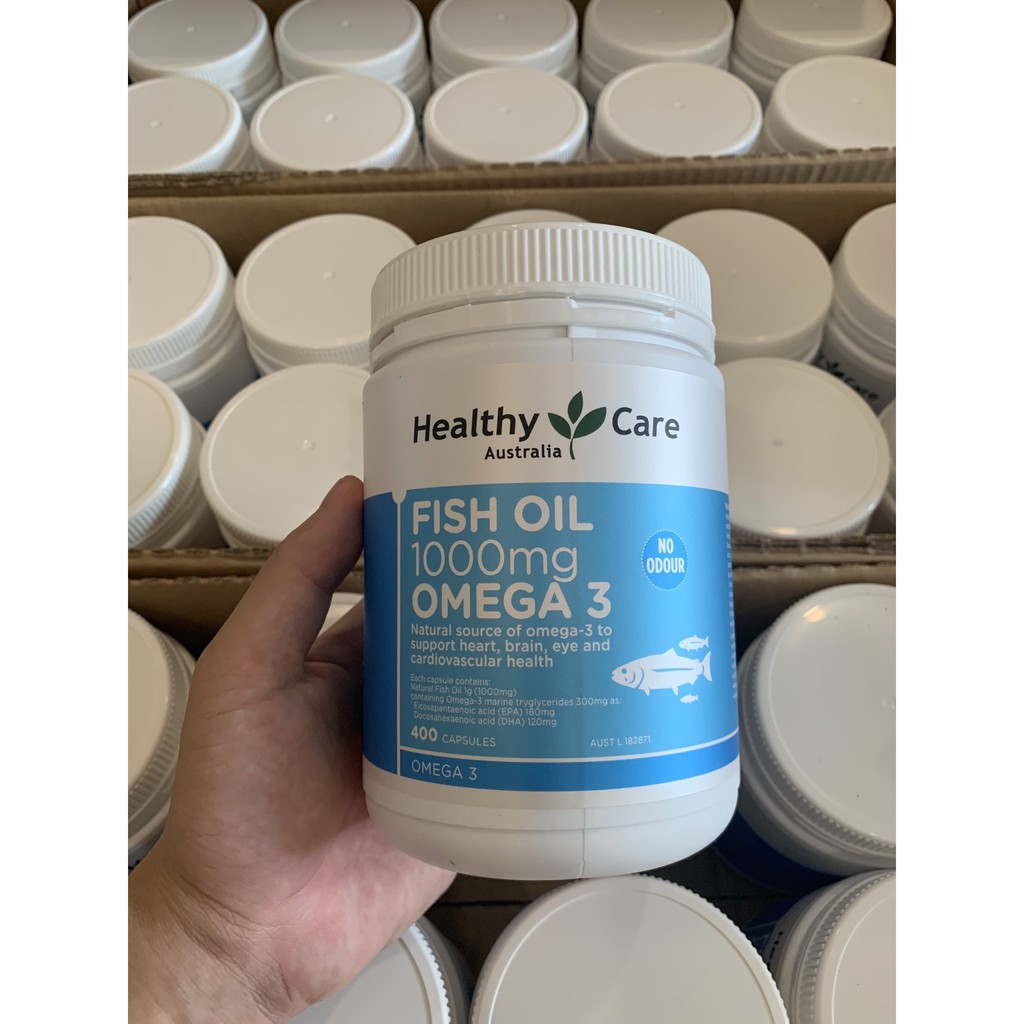 Dầu cá Fish Oil 1000mg Omega 3 400 viên Healthy Care Fish Oil Omega 3 1000mg - Xuất xứ Úc
