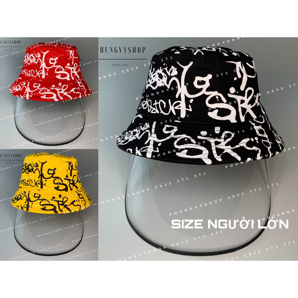(SIZE NGƯỜI LỚN) Mũ CHỐNG GIỌT BẮN NÉT VẼ - Nón cản bụi