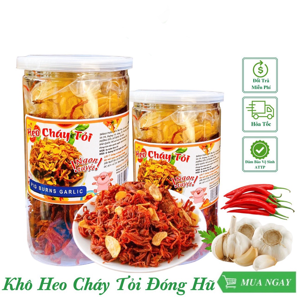 (FREESHIP) 250g khô heo cháy TỎI HÀNG CÔNG TY LOẠI 1 THƠM NGON( TỎI ĐỂ RIÊNG)