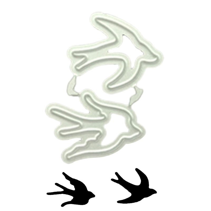 Khuôn Cắt Thẻ Trang Trí album Thủ Công Bằng Kim Loại Hình Chim Én