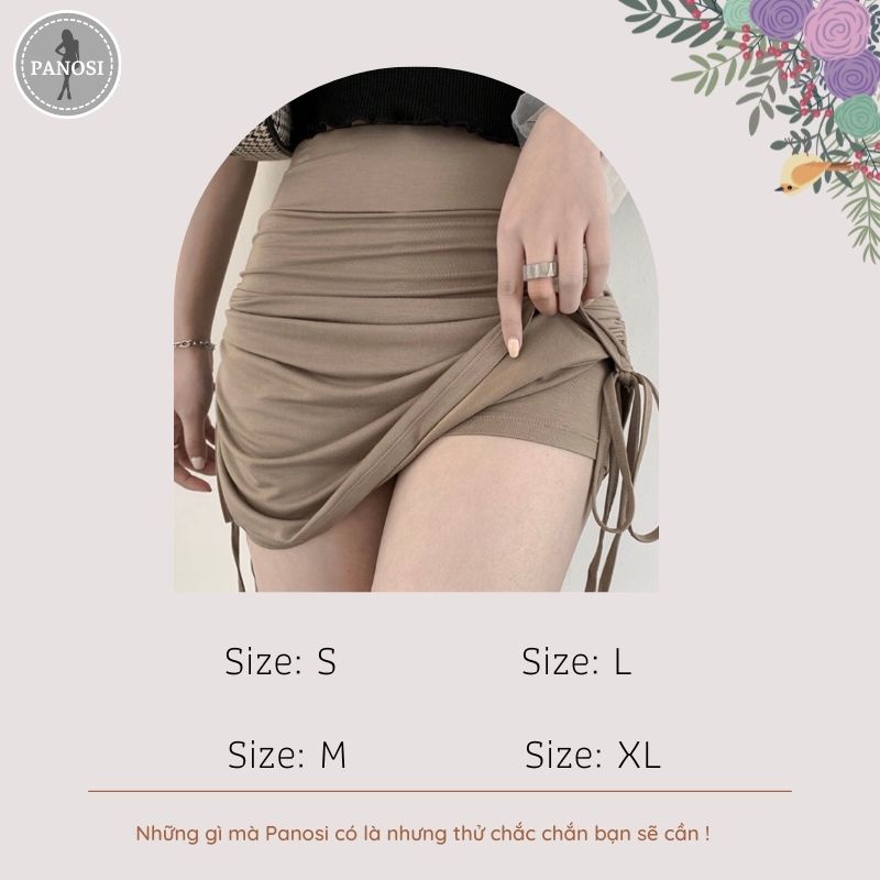 Chân váy nữ ngắn rút dây quyến rũ PANOSI chất thun lạnh hàng Quảng Châu - MÃ CV502