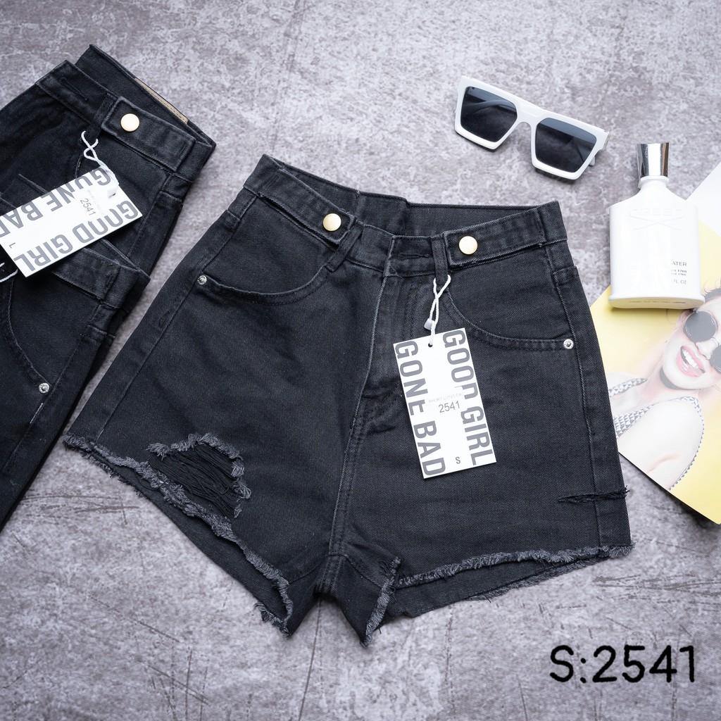 Quần Short Jean Nữ Lưng Cao Có Gấu Kiểu ULZZANG
