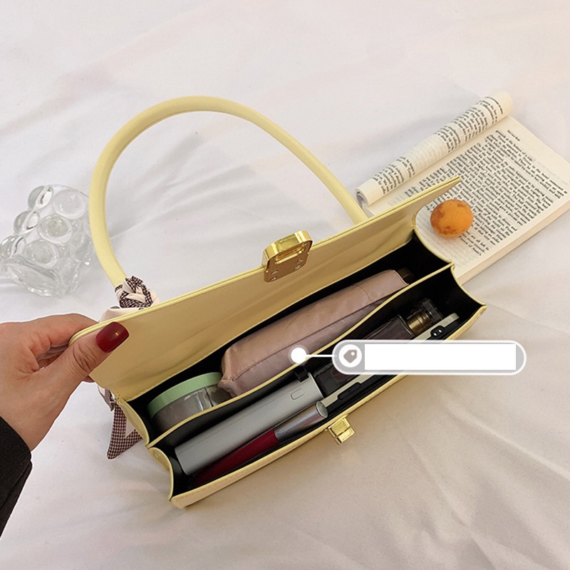 Túi đeo vai IELGY dáng vuông nhỏ phối dây thắt lụa phong cách Pháp thời trang chất lượng cao dành cho nữ