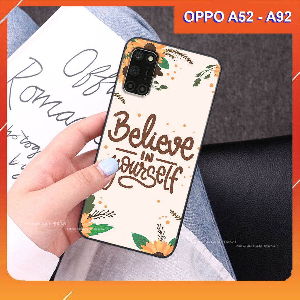 Ốp lưng Oppo A52 / A92 hình hình hoa, thiên nga, đẹp thời trang - CAO CẤP - SANG TRỌNG