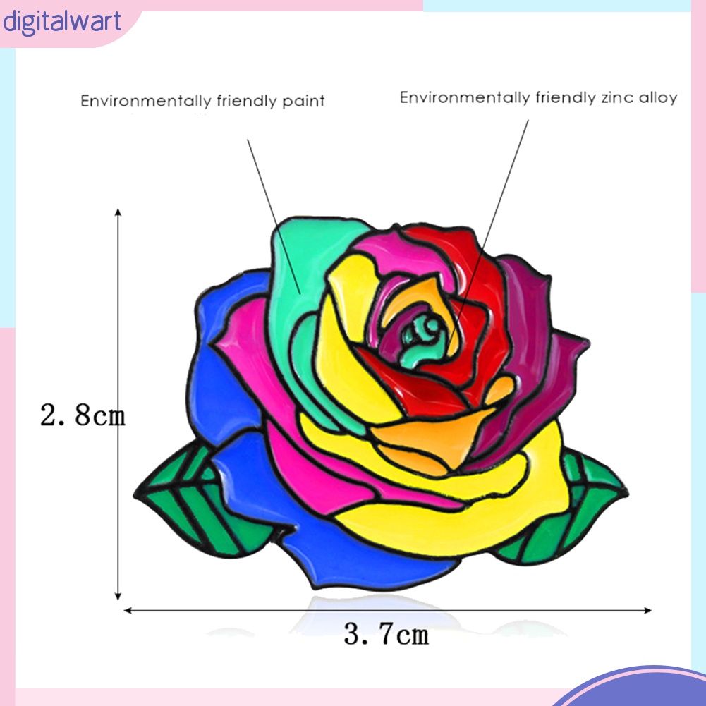 Huy Hiệu Cài Áo Hình Hoa Hồng Cầu Vồng Thời Trang