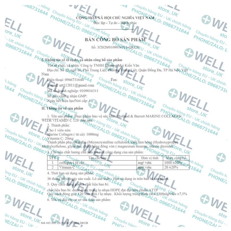 Viên uống collagen thủy phân thế hệ mới 3000mg làm trắng da 180 viên Marine- Hàng air chuẩn UK