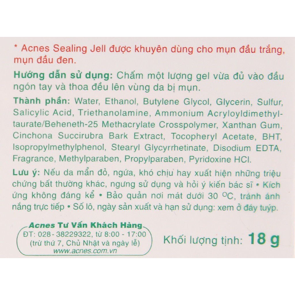 Chấm mụn Acnes Sealing Jell 18G