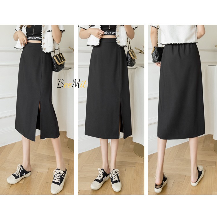 Chân Váy Dài Ulzzang Phong Cách Hàn Quốc, Chân Váy Chữ A Dài Xẻ Cạnh, chân váy dài xẻ cạnh | BigBuy360 - bigbuy360.vn