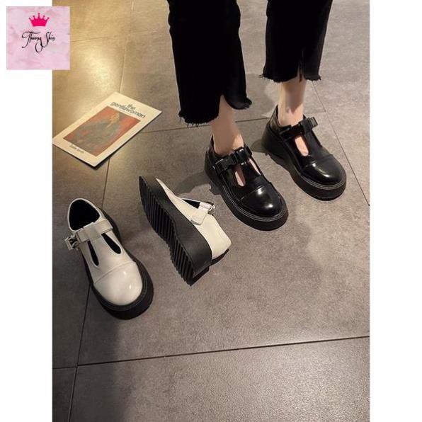 LOẠI 1 Giày oxford da bóng đế bánh mì cao 5cm