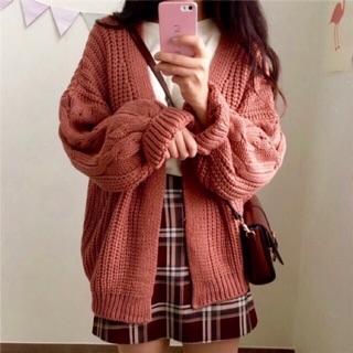 Áo khoắc len vặn thừng
