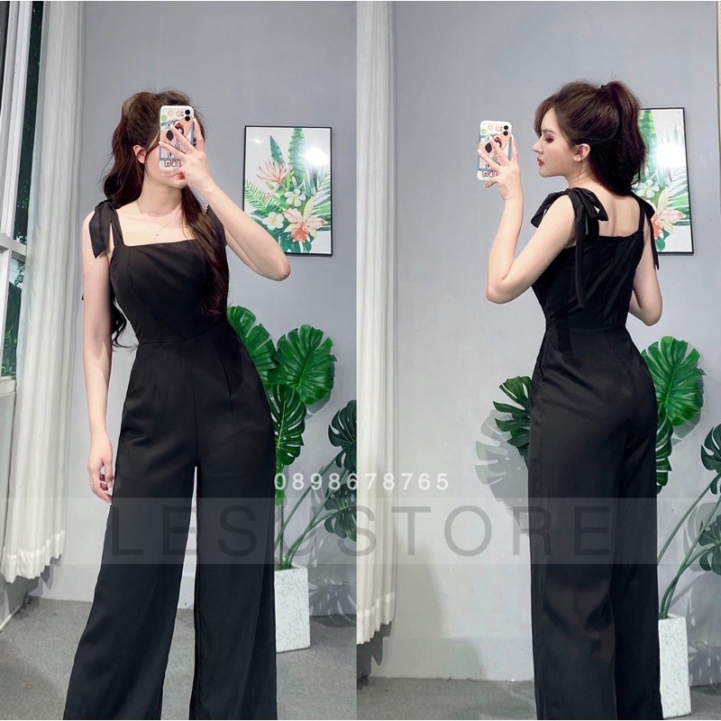 ẢNH TỰ CHỤP Jumpsuit dáng dài 2 dây thắt nơ