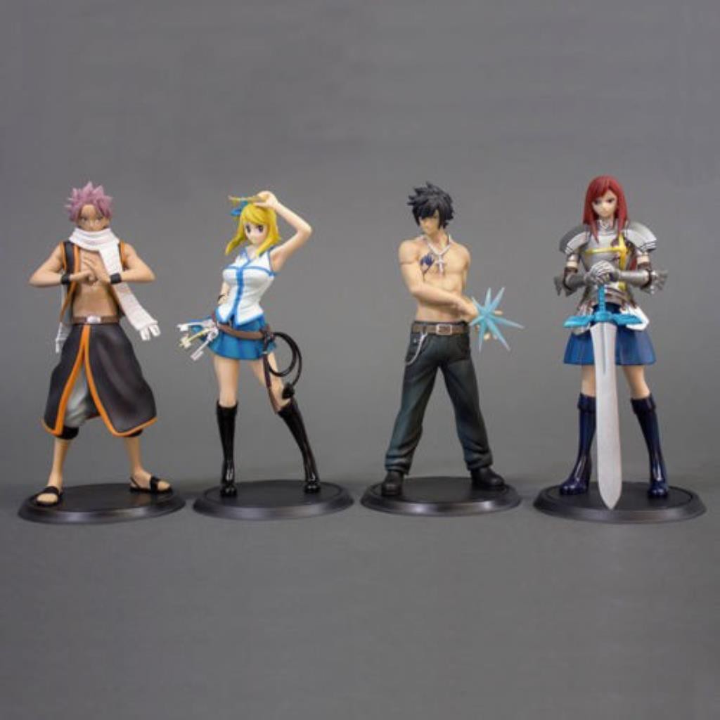 Set 4 Mô Hình Đồ Chơi Nhân Vật Natsu Dragneel Gray Lucy Erza Trong Phim Hoạt Hình Fairy Tail