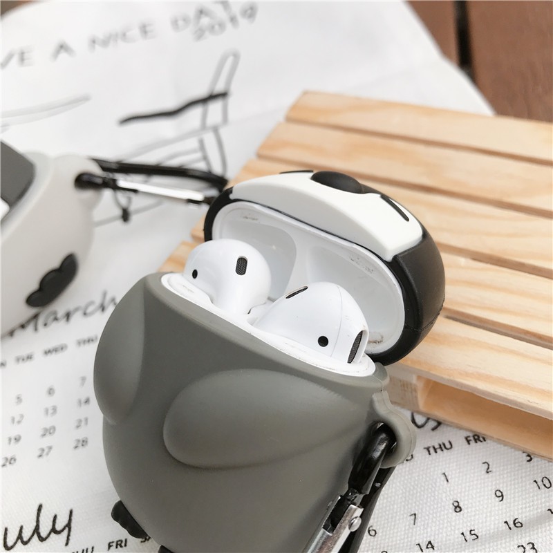 Case Airpods Chim Cánh Cụt Xám cho AirPods 1/2/Pro - airpod case