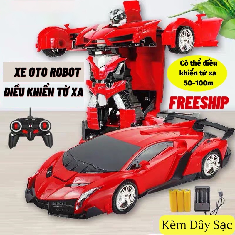 Ô Tô Điều Khiển Từ Xa Biến Hình Robot Kèm Dây Sạc Pin Siêu Xịn TITAN STORE