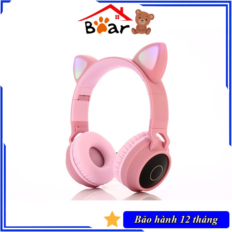 [HOT] Tai Nghe Mèo Bluetooth, Headphone Tai Mèo Dễ Thương Có Mic,Âm Bass Mạnh Mẽ Và Dung Lượng Pin Khủng 400mAh - BH 12T