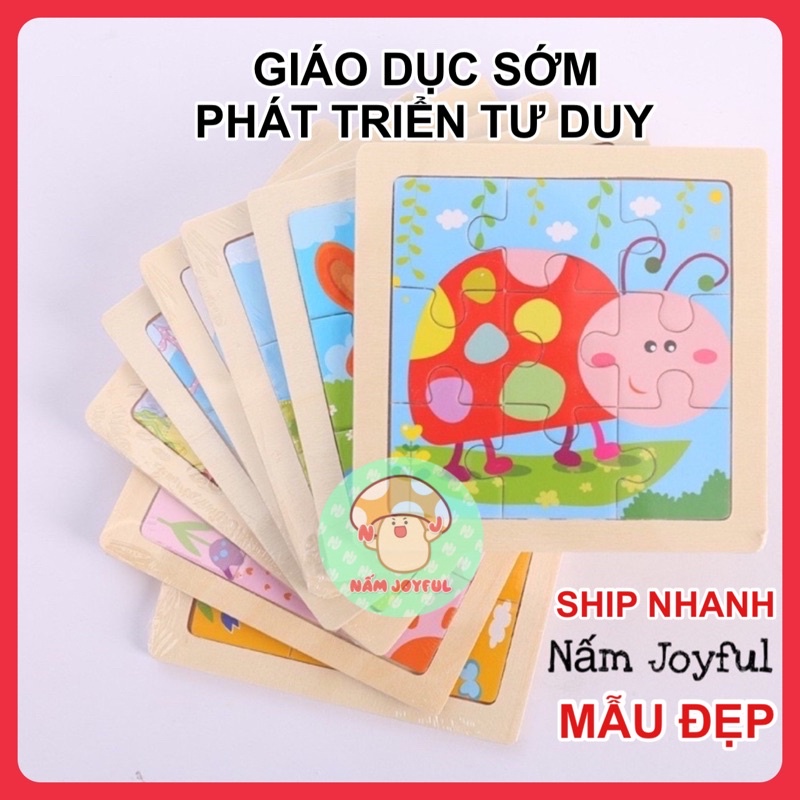 Bộ xếp hình gỗ 9 mảnh đơn giản cho bé rèn luyện trí thông minh [HÀNG ĐẸP]