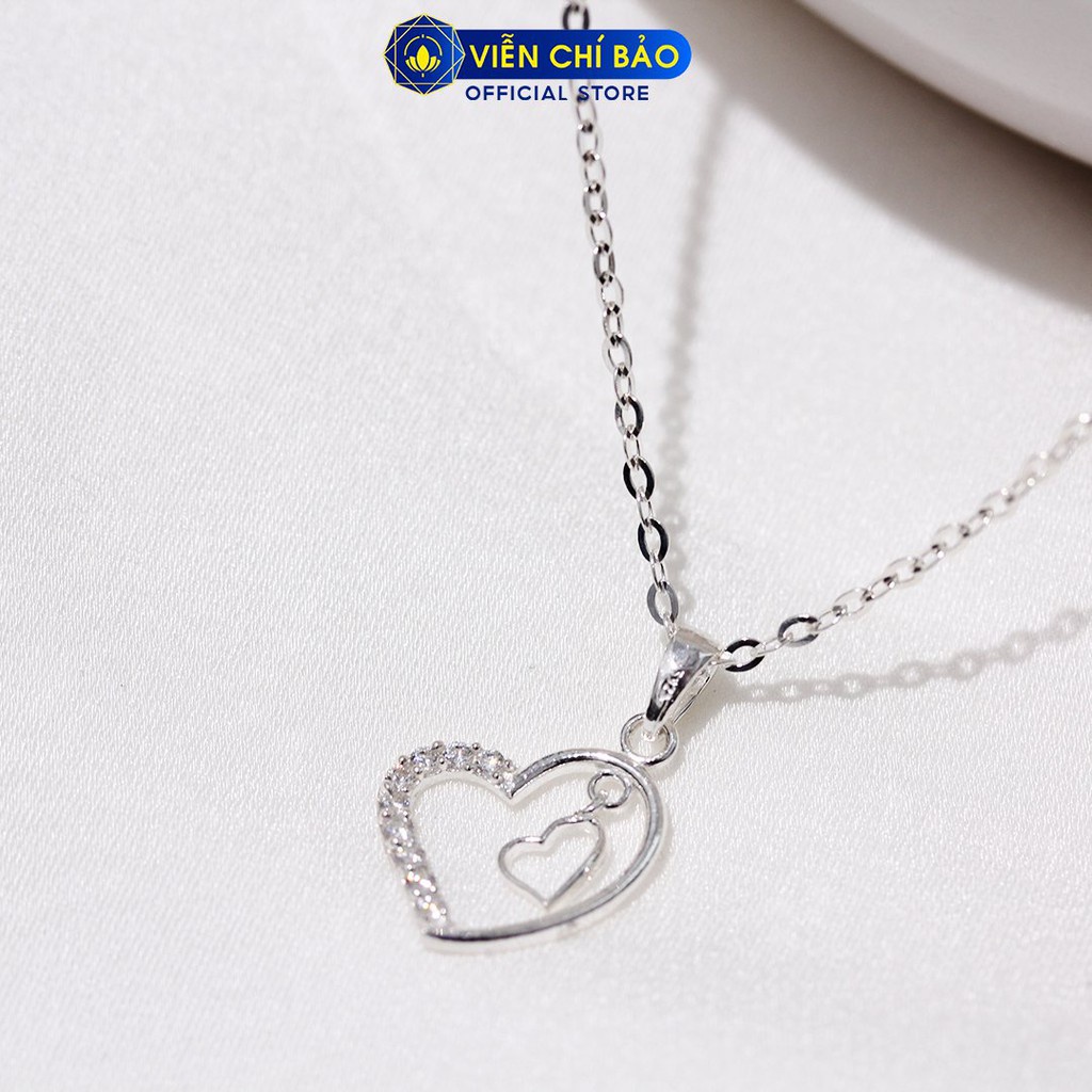 Dây chuyền nữ trái tim lồng chất liệu bạc s925 thời trang phụ kiện trang sức nữ Viễn Chí Bảo D400757