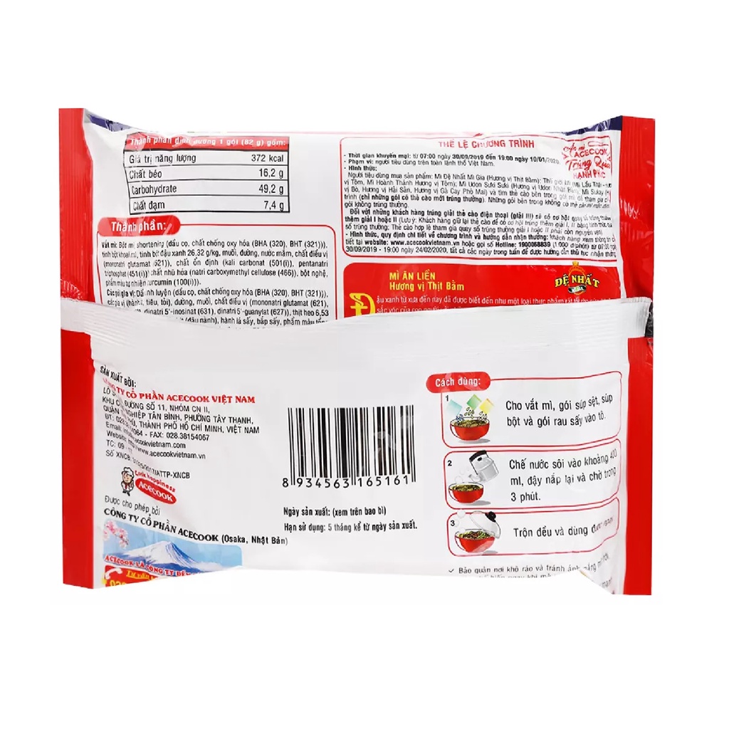 Mì đệ nhất hương vị thịt bằm thùng 30 goi1x 83g