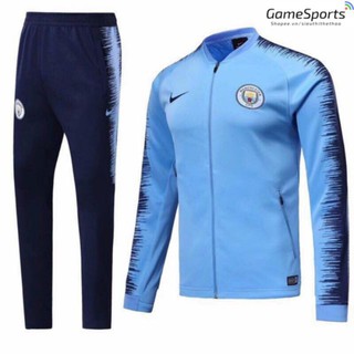 Bộ quần áo khoác thể thao , bóng đá CLB ManCity ( Xanh )