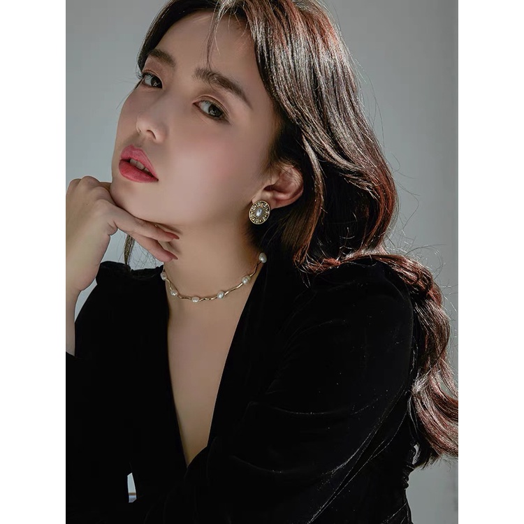 Khuyên tai Retro bầu dục sang trọng KTBD107