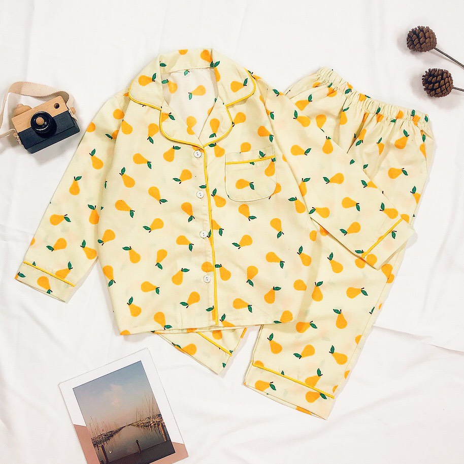 Bộ ngủ Pijama chất liệu Cotton tơ sữa Hàn Quốc Cho Bé từ 17-32 kg