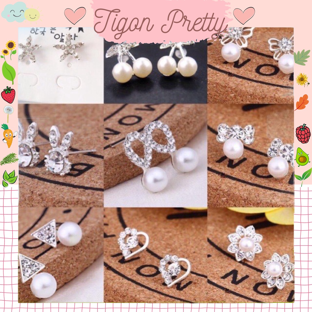 Đôi bông tai🌸 đá sát tai lấp lánh🌸 (được chọn mẫu)