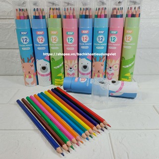 Hộp chì tô 12 màu có kèm gọt chì
