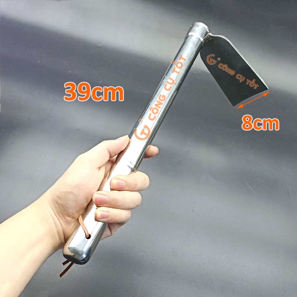 Cuốc cầm tay Inox 39cm lưỡi rộng 8cm