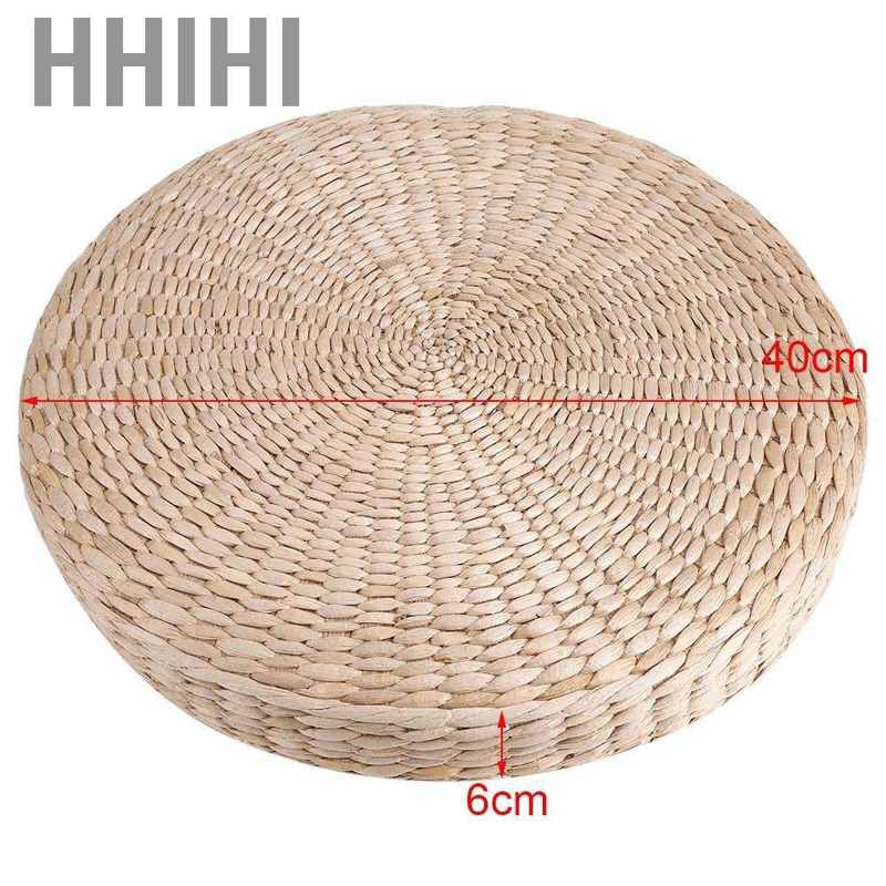 Hhihi Round Pouf Tatami Cushion Floor Grass Cushions Meditation Soft Yoga Mat 40cm