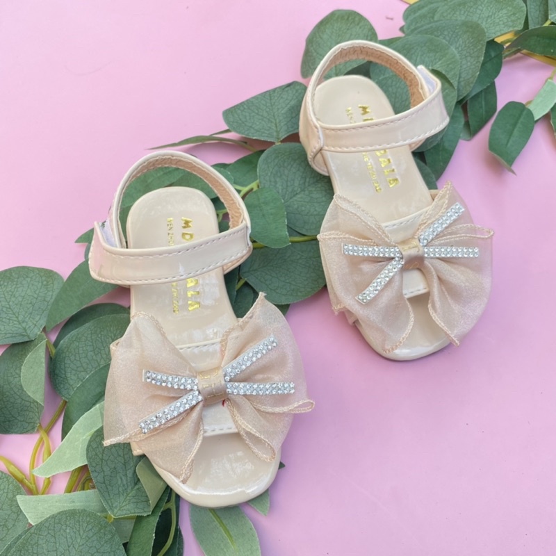 [ẢNH THẬT] SANDAL BÉ GÁI ĐÍNH NƠ CƯỜM TIỂU THƯ