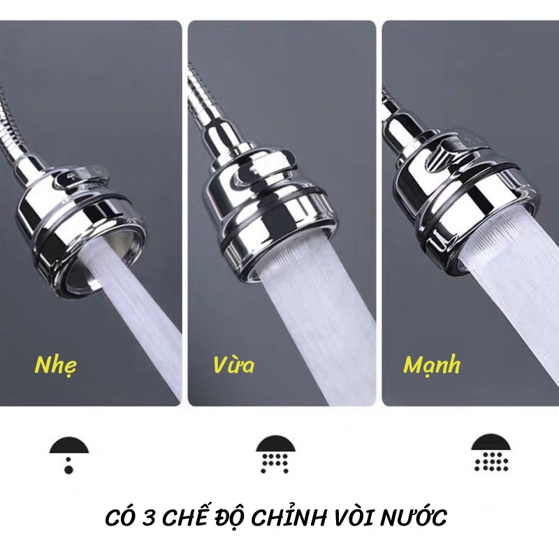 Đầu Vòi Rửa Bát Tăng Áp Đầu Vòi Nối Nước Thông Minh Có 3 Chế Độ Phun Nước Titan.st
