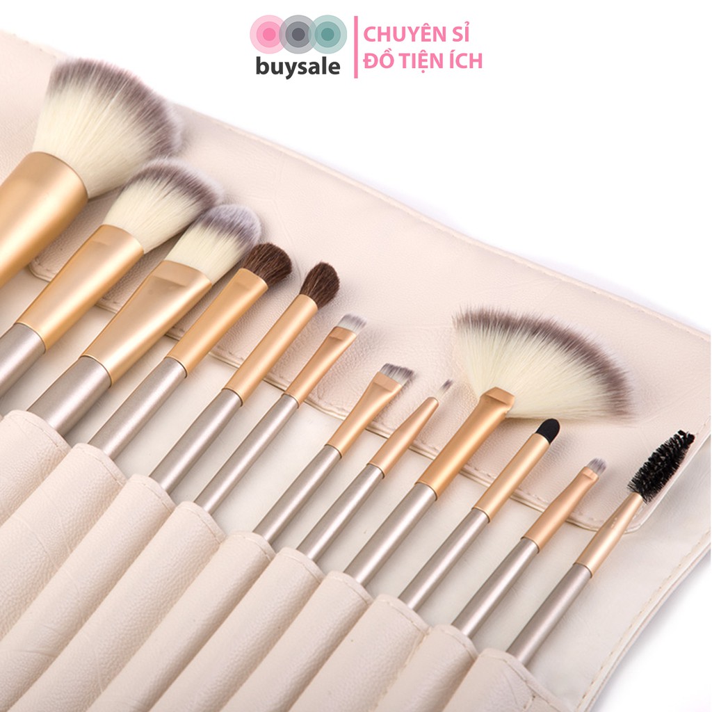 Bộ 12 cọ trang điểm cá nhân có bao da bảo quản - buysale - BSPK167