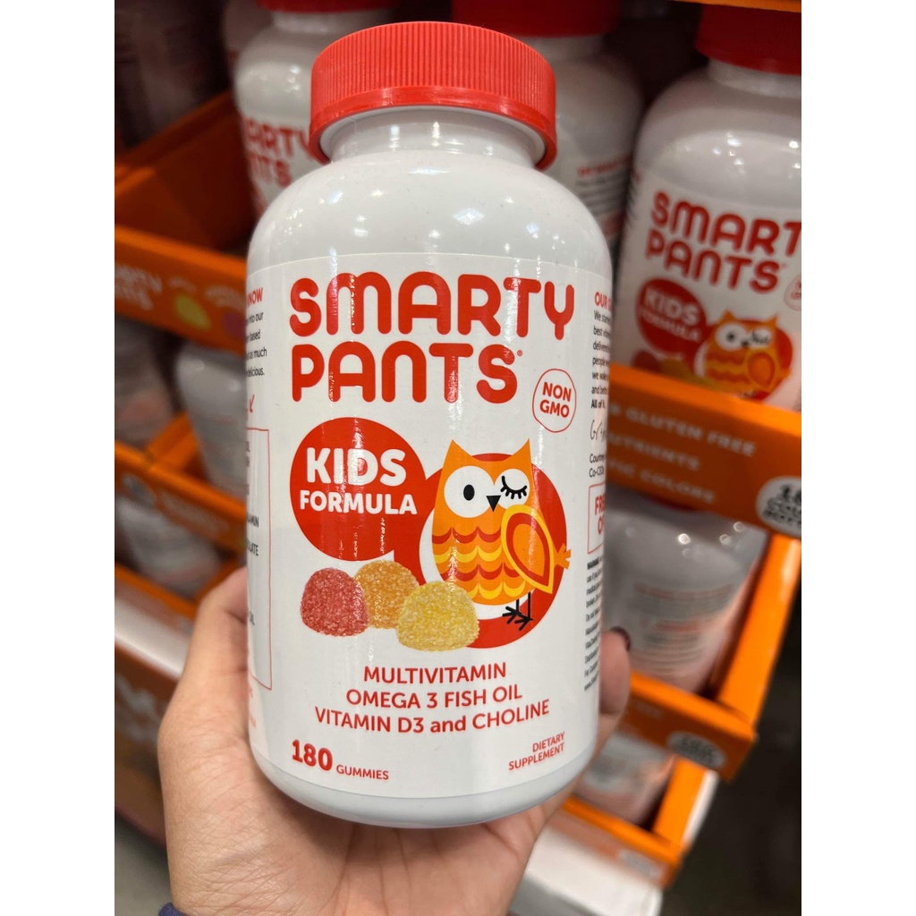 Kẹo dẻo vitamin trẻ em date 1/2025 Smarty Pants Kids Formula Multivitamin 180 viên tổng hợp các vitamin - EDS Hàng Mỹ