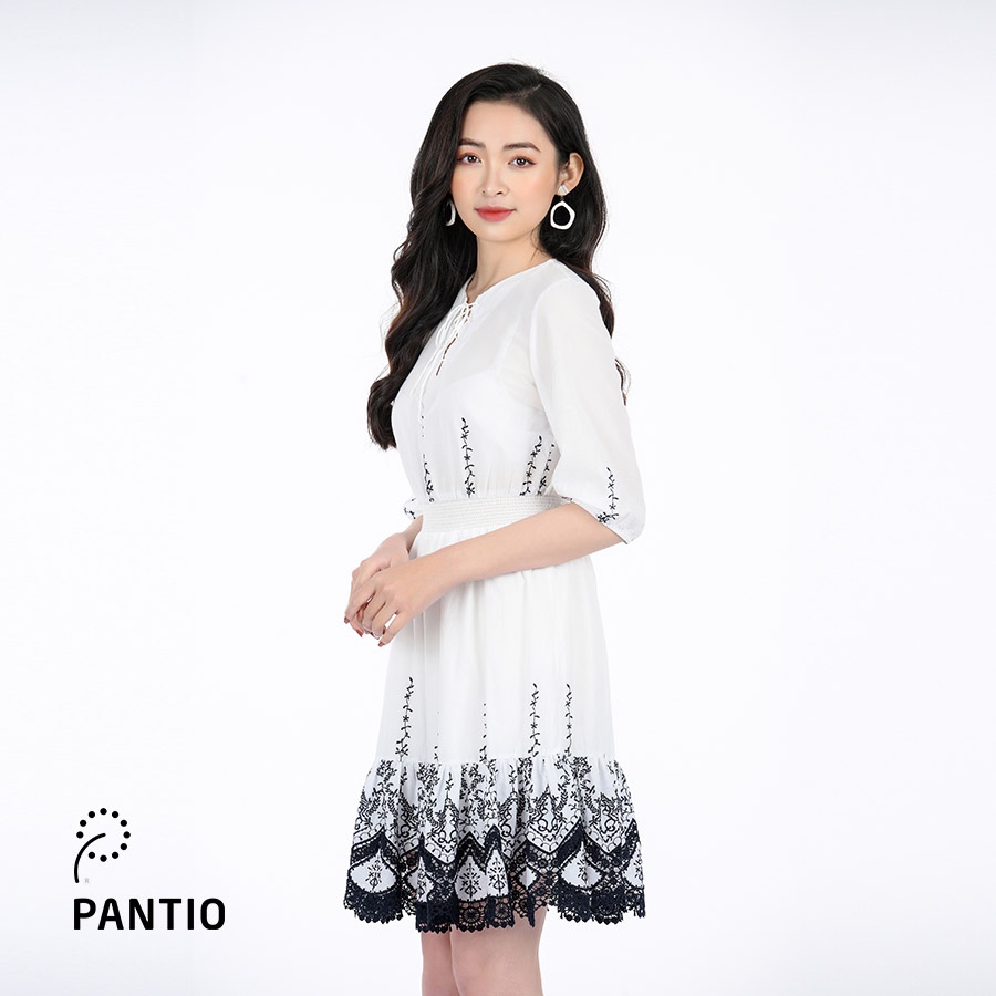 Đầm công sở tay lỡ phối hoạ tiết FDC32937 - PANTIO