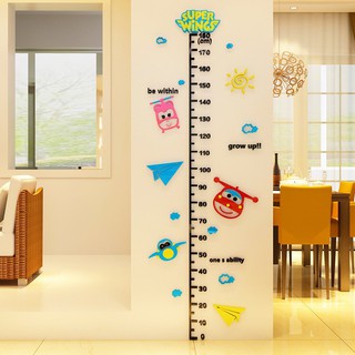 Tranh dán tường cho bé, thước đo chiều cao cho bé, tranh mica 3D - Đo chiều cao super wing chất liệu mica dán nổi