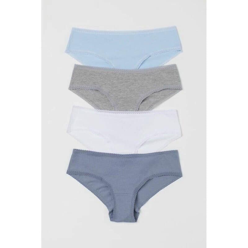 SET 4 QUẦN LÓT NỮ H&M HIPSTER BRIEF 100% COTTON CHÍNH HÃNG