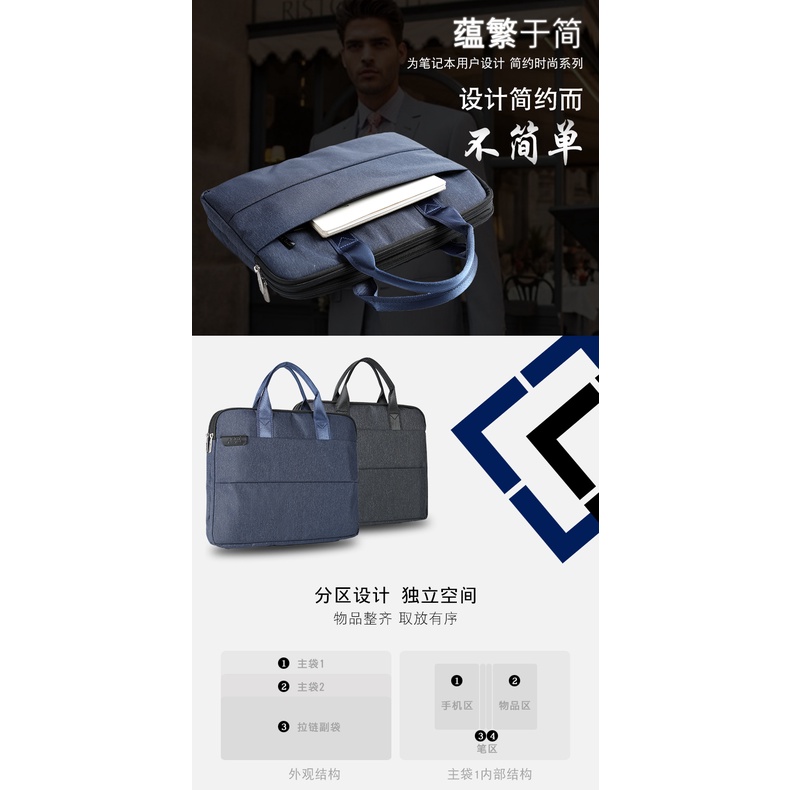 Túi Vải Canvas Đựng Tài Liệu / Máy Tính 4 Ngăn Thiết Kế Đơn Giản Tiện Dụng Cho Văn Phòng | BigBuy360 - bigbuy360.vn