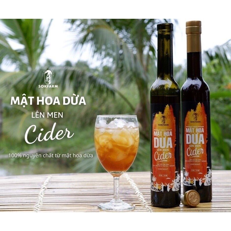 Cider Mật Hoa Dừa sokfarm Lên Men tự nhiên 375ml/ Chai