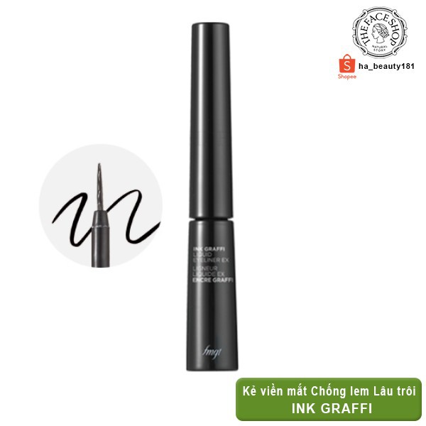 [THE FACE SHOP_Auth] Kẻ viền mắt fmgt Ink graffi liquid eyeliner ex 01 Black TFSN20