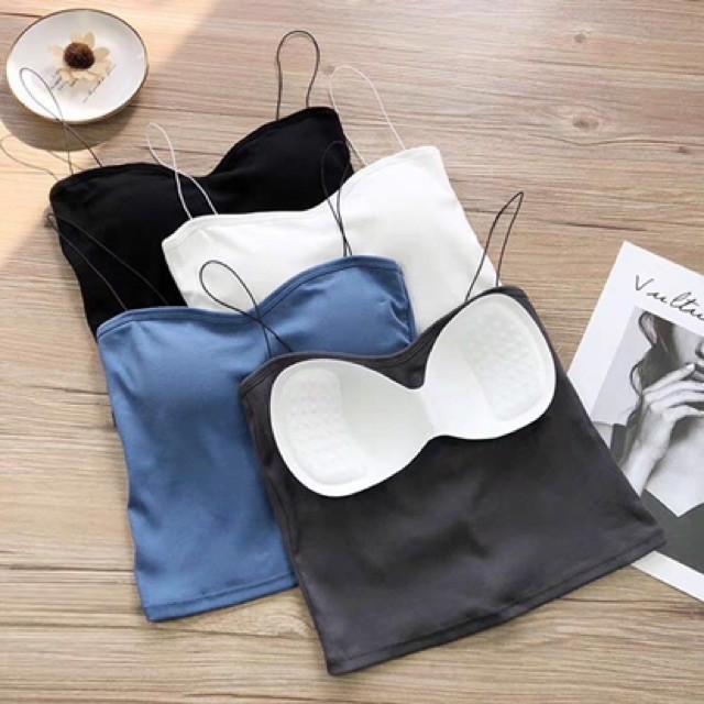 Áo 2 dây nữ- Áo bra 2 dây bún dáng croptop có đệm ngực 662/ 2055 | BigBuy360 - bigbuy360.vn