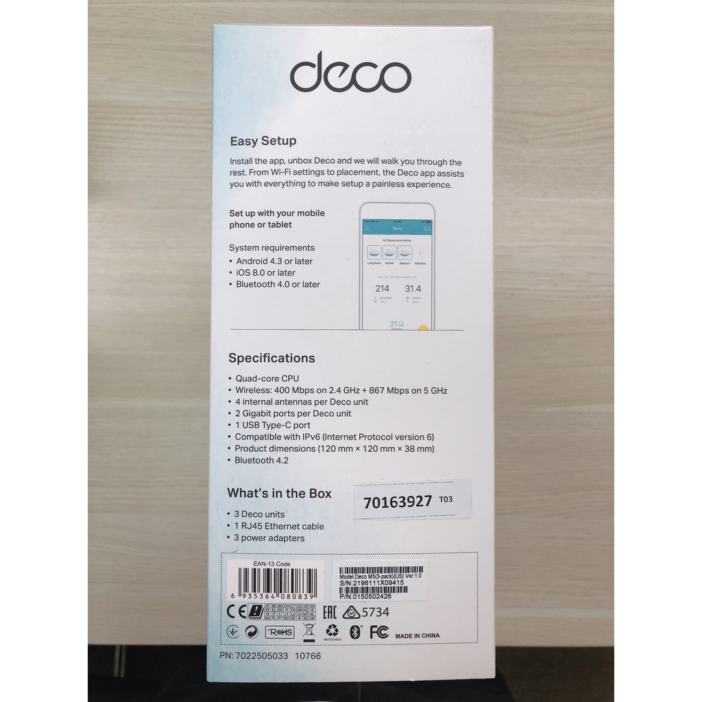 Bộ phát wifi mesh [BH 1 ĐỔI 1 TRONG 2 NĂM] TP-Link Deco M5 (3-Pack) - Hàng Chính Hãng | BigBuy360 - bigbuy360.vn