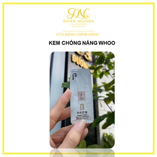 Gói kem chống nắng dưỡng trắng nâng tone Whoo Radiant White Tone Up Sunscreen 1ml