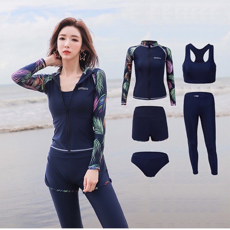 Mẫu mới , sét đồ bơi cỡ lớn 5 chi tiết chất thun lạnh cao cấp